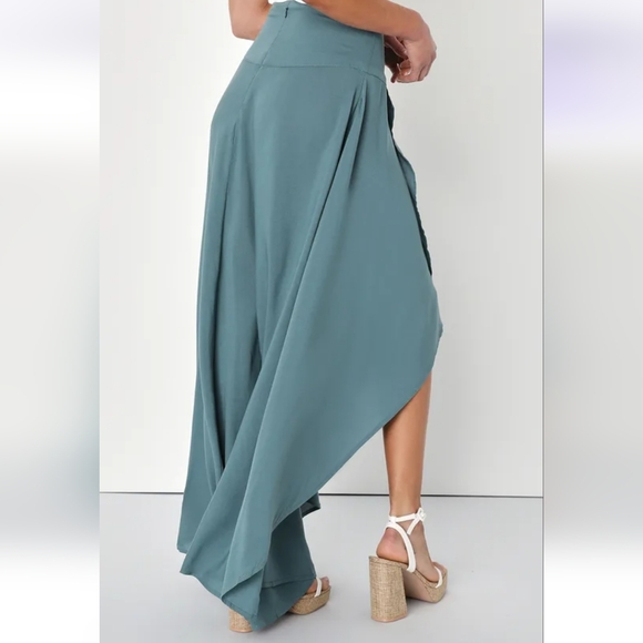 Ambrosio Dark Sage Green High-Low Maxi Skirt O'Neill - Picture 3 of 5